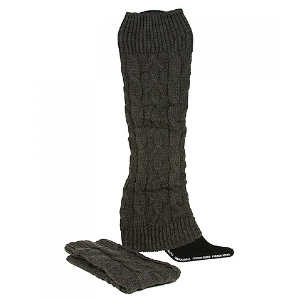 Knit Leg Warmers - Dark Gray - SK-F1004DGY